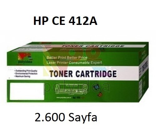 HP CE 412A   2.600 Sayfa Sarı Toner.